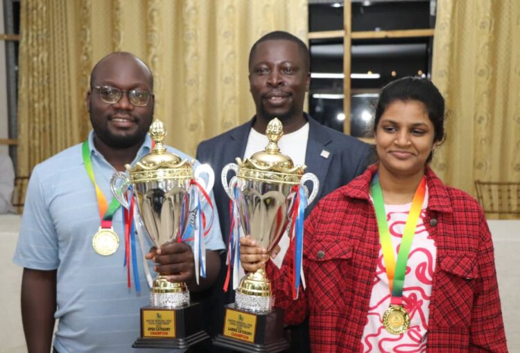 THE KANTINTI MEMORIAL TOURNAMENT 2025 UNITES CHESS TITANS ACROSS BORDERS: IM Arthur Ssegwanyi and WFM Sana Omprakash Crowned Champions